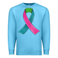 Ocean Blue metastatic breast cancer ribbon Premium Sweatshirt - JahusDesignShop