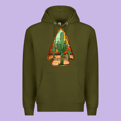 Desert Cactus Arrowhead Premium Hoodie Designed By Jasminsmagicworld
