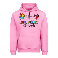 Fuchsia Pink love needs no words Urban Hoodie - MaliasSmallBusiness