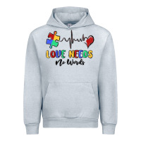 Heather Grey love needs no words Urban Hoodie - MaliasSmallBusiness