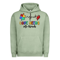 Pigment Oil Green love needs no words Urban Hoodie - MaliasSmallBusiness