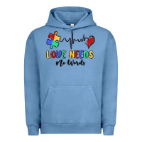 Pigment Pebble Blue love needs no words Urban Hoodie - MaliasSmallBusiness
