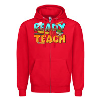 Red ready to teach Zipper Hoodie - texasbilliewilder