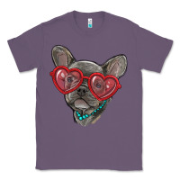 Lavender french bulldog with love glasses Classic Tee - RanaPortraitStore