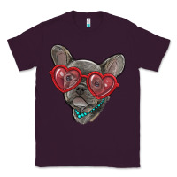 Plum french bulldog with love glasses Classic Tee - RanaPortraitStore