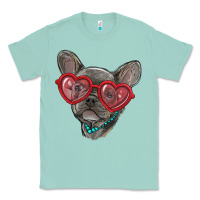 Seafoam french bulldog with love glasses Classic Tee - RanaPortraitStore
