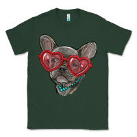 Sports Green french bulldog with love glasses Classic Tee - RanaPortraitStore