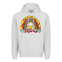 Dove Grey Softball Rainbow Premium Hoodie - RanaPortraitStore