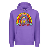 Purple Softball Rainbow Premium Hoodie - RanaPortraitStore