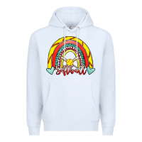 White Softball Rainbow Premium Hoodie - RanaPortraitStore