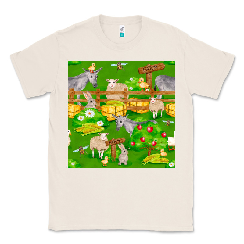 Farm Life Seamless Pattern Classic Tee by FaDigitalArtStudio | Teevron