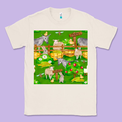 Farm Life Seamless Pattern Classic Tee Designed By Fadigitalartstudio