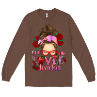Chestnut one loved teacher messy bun Long Sleeve Tee - RanaPortraitStore