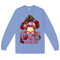 One Loved Teacher Messy Bun Long Sleeve Tee | Teevron