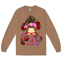 Toasted Coconut one loved teacher messy bun Long Sleeve Tee - RanaPortraitStore