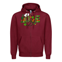Burgundy st patricks day love nurse Zipper Hoodie - RanaPortraitStore