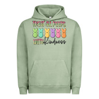 Pigment Oil Green treat all peeps with kindness Urban Hoodie - MaliasSmallBusiness
