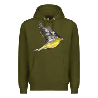 Army Green Flying American Goldfinch Premium Hoodie - LillyAllenDesigns
