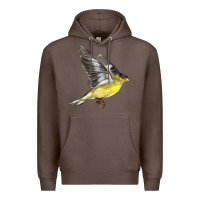 Coffee Flying American Goldfinch Premium Hoodie - LillyAllenDesigns
