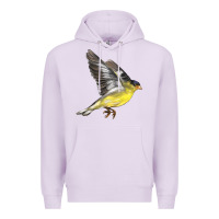 Lilac Flying American Goldfinch Premium Hoodie - LillyAllenDesigns