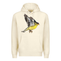 Sandshell Flying American Goldfinch Premium Hoodie - LillyAllenDesigns