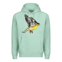 Seafoam Flying American Goldfinch Premium Hoodie - LillyAllenDesigns