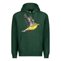Sports Green Flying American Goldfinch Premium Hoodie - LillyAllenDesigns