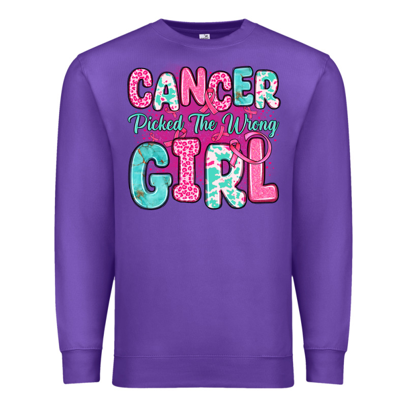 Cancer Picked The Wrong Girl Premium Sweatshirt by JahusDesignShop | Teevron