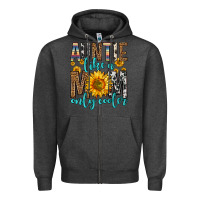 Charcoal Heather auntie like a mom only cooler Zipper Hoodie - Zillion Design Studio