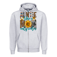 Heather Grey auntie like a mom only cooler Zipper Hoodie - Zillion Design Studio