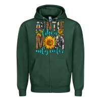 Sports Green auntie like a mom only cooler Zipper Hoodie - Zillion Design Studio