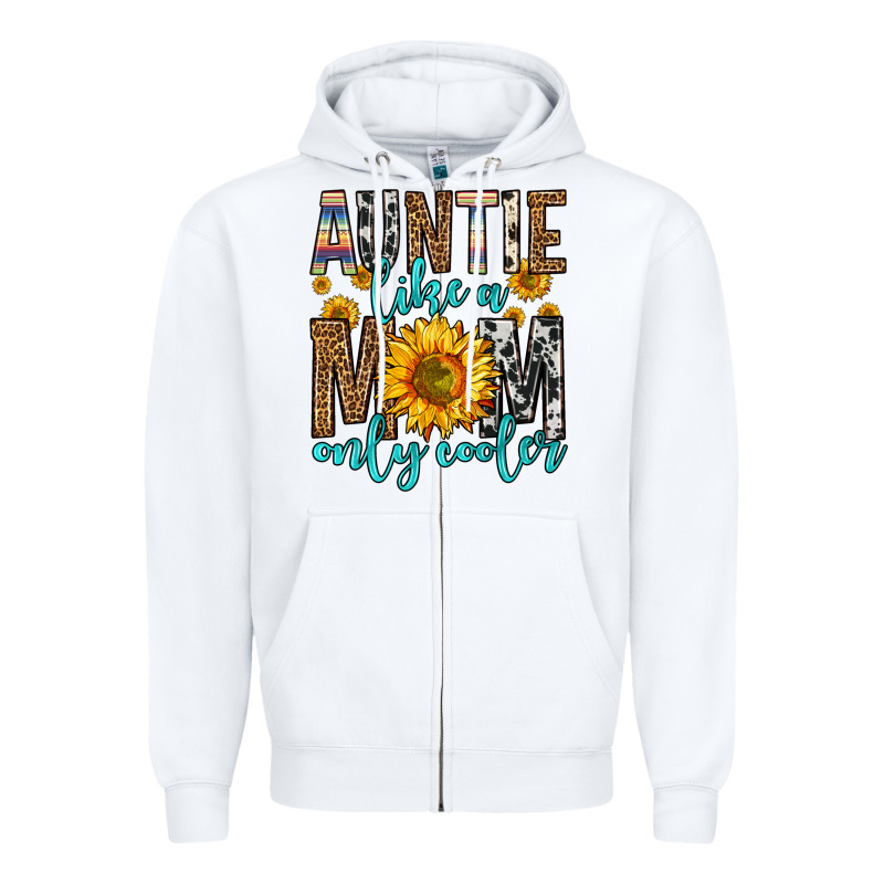 Auntie Like A Mom Only Cooler Zipper Hoodie by Zillion Design Studio | Teevron