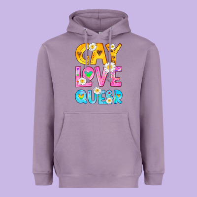 Gay Love Queer Heavyweight Hoodie Designed By Hra Design Shop