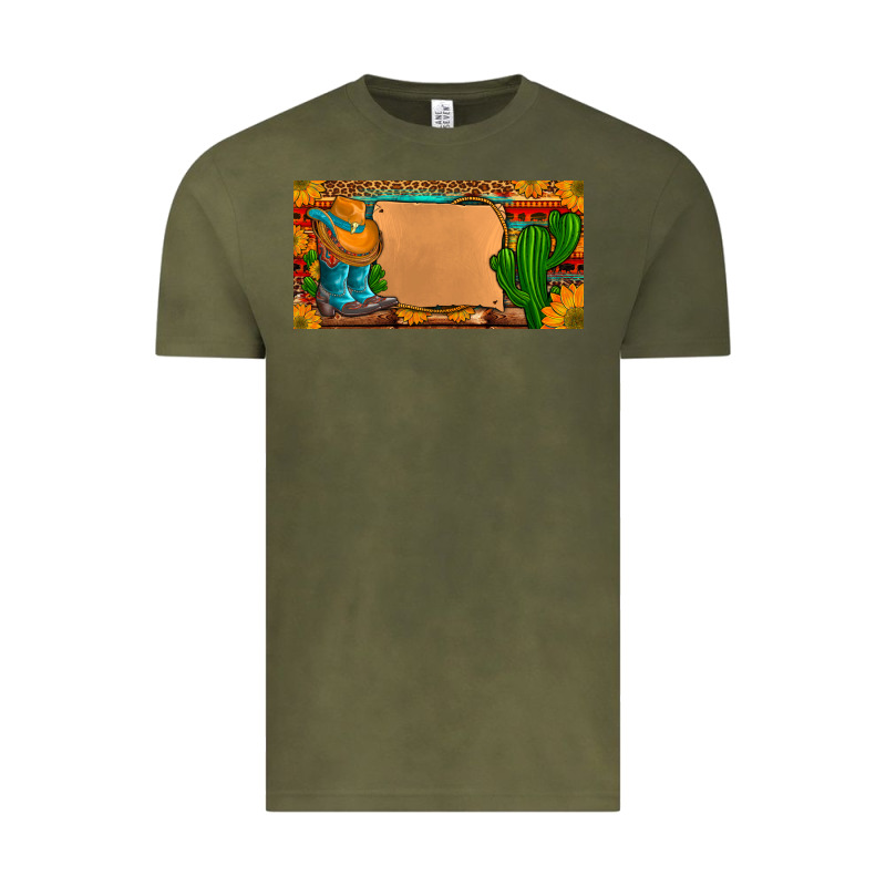 Custom Cowboy Boots Aztec Sunflowers Leopard License Plate Vintage Tee by Artiststas | Teevron