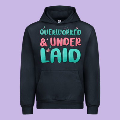 Overworked Underlaid Urban Hoodie Designed By Maliassmallbusiness