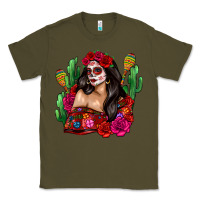 Army Green mexico girl Classic Tee - Zillion Design Studio