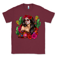 Burgundy mexico girl Classic Tee - Zillion Design Studio