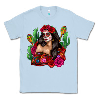 Dusty Blue mexico girl Classic Tee - Zillion Design Studio
