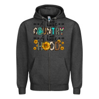 Charcoal Heather a little country a little hood Zipper Hoodie - Zillion Design Studio