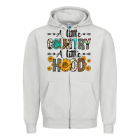 Dove Grey a little country a little hood Zipper Hoodie - Zillion Design Studio