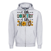Heather Grey a little country a little hood Zipper Hoodie - Zillion Design Studio