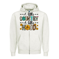 Oatmeal Heather a little country a little hood Zipper Hoodie - Zillion Design Studio