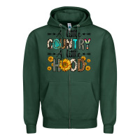 Sports Green a little country a little hood Zipper Hoodie - Zillion Design Studio