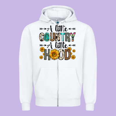 A Little Country A Little Hood Zipper Hoodie Designed By Zillion Design Studio