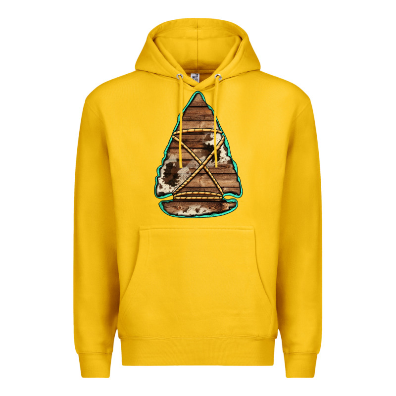 Cowhide Wooden Arrowhead Premium Hoodie by Jasminsmagicworld | Teevron