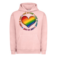 Pigment Salmon love is love Urban Hoodie - MaliasSmallBusiness