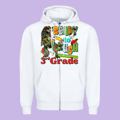 Ready To Crush Third Grade Zipper Hoodie Designed By Texasbilliewilder