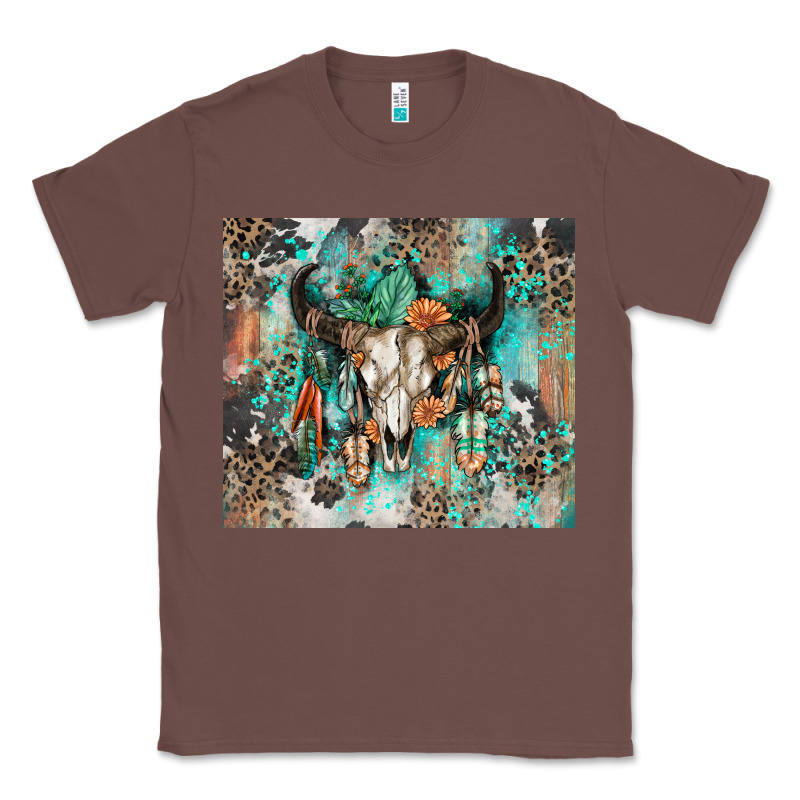 Cowhide Bull Skull Classic Tee by Zillion Design Studio | Teevron