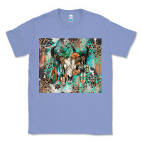 Colony Blue cowhide bull skull Classic Tee - Zillion Design Studio