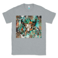Heather Grey cowhide bull skull Classic Tee - Zillion Design Studio